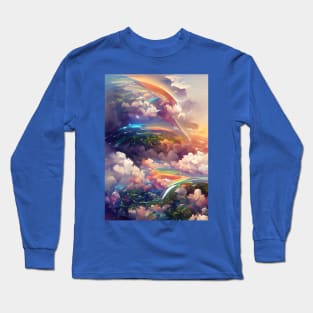 ABSTRACT STYLE RAINBOW ON SUMMER DAY Long Sleeve T-Shirt